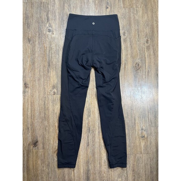 Lululemon Black Mesh 28” Full Length High Rise Activewear Workout Leggings 6 - Picture 1 of 9